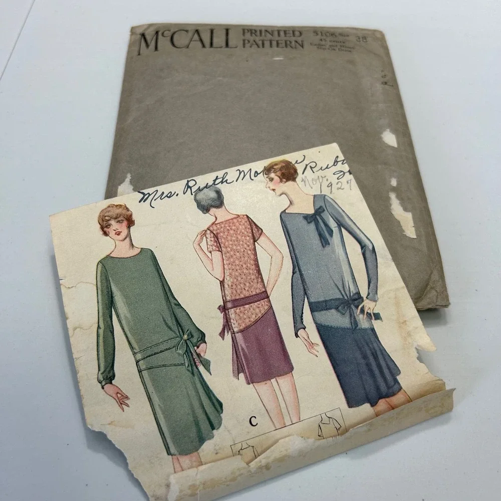 McCall Antique Early 1900's Pattern‎ #5106 Ladies Slip On Dress Size 38 HTF RARE